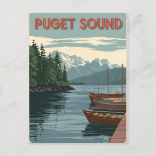 Cartão Postal Puget Sound Vintage