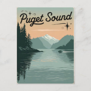 Cartão Postal Puget Sound Washington Vintage