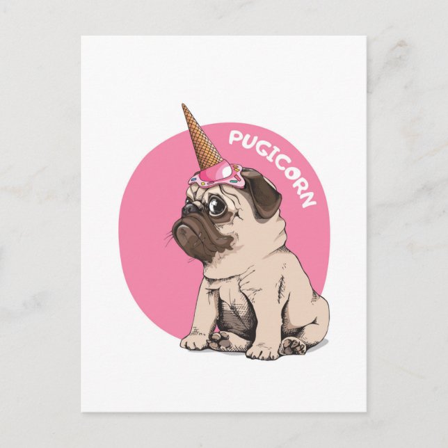 Cartão Postal Pugicorn (Frente)