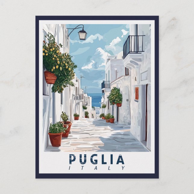 Cartão Postal Puglia, Itália: A Retro (Frente)