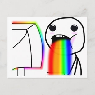 Cartão Postal Pukes Rainbows