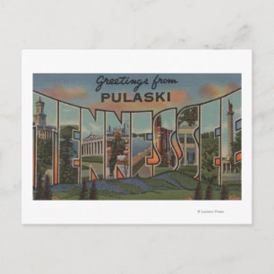 Cartão Postal Pulaski, Tennessee - Cenas com Letras Grandes