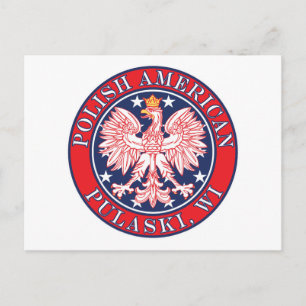 Cartão Postal Pulaski Wisconsin Polonês