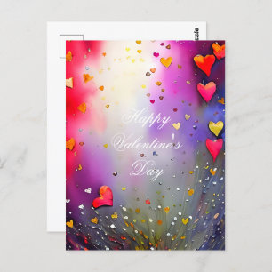 Cartão Postal Pulverização do namorados dos corações