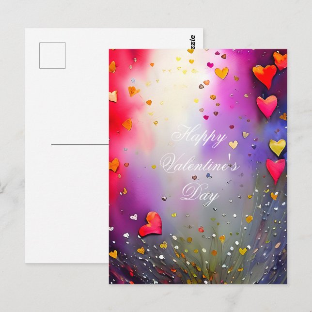 Cartão Postal Pulverização do namorados dos corações (Frente/Verso)