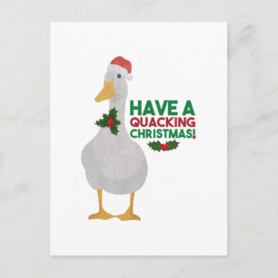 Cartão Postal Pum de Natal Duck: Tenha um Natal Quacking