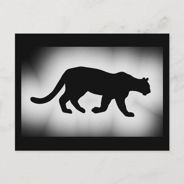 Cartão Postal Puma Cougar Mountain Lion Silhouette (Frente)