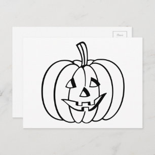 Cartão Postal Pumpkin De Jack O-Lanterna De Halloween