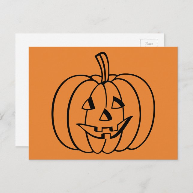 Cartão Postal Pumpkin de Jack-O-Lanterna do Dia das Bruxas Laran (Frente/Verso)