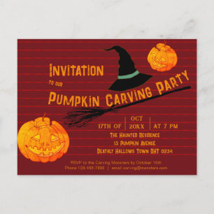 Cartão Postal Pumpkin Laranja Retro Jack-o'-Lantern Kids"