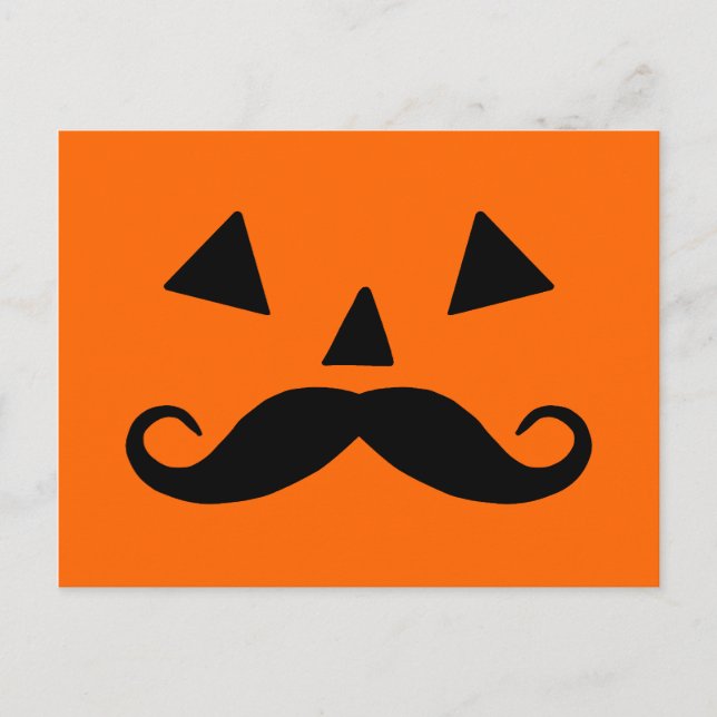 Cartão Postal Pumpkin Mustache (Frente)