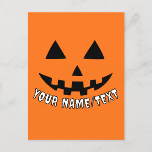 Cartão Postal Pumpkin Personalizado no Halloween Seu Nome ou TEX