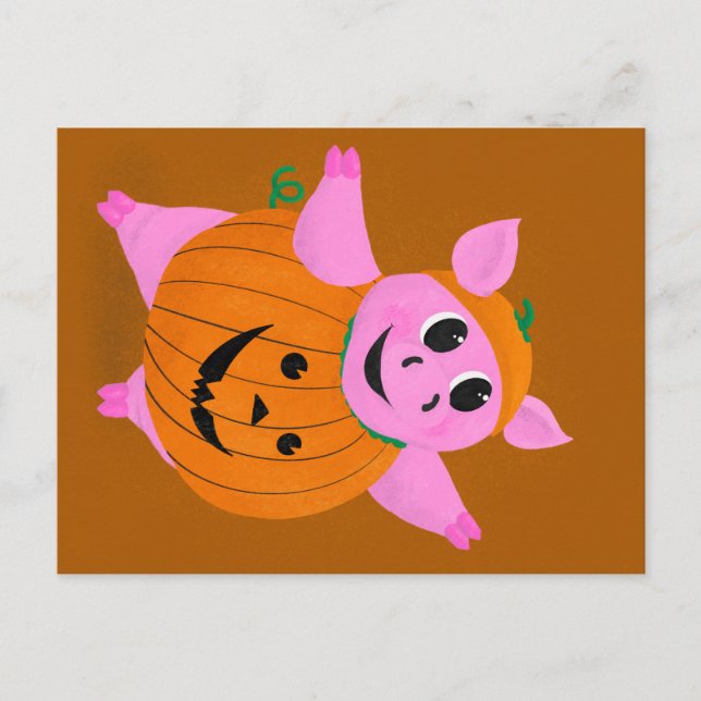 Cartão Postal Pumpkin Pig (Frente)