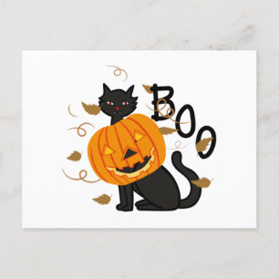 Cartão Postal Pumpkin Preto do Dia das Bruxas