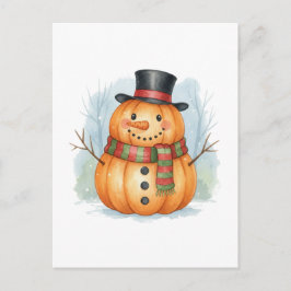 Cartão Postal Pumpkin snowman