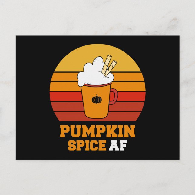 Cartão Postal Pumpkin Spice Af Dia de as Bruxas engraçado (Frente)