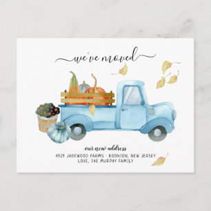 Cartão Postal Pumpkin Truck Autumn   Anúncio em Movimento