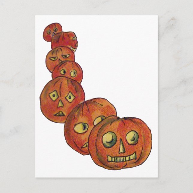 Cartão Postal Pumpkins (Cartão Vintage Halloween) (Frente)