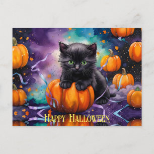Cartão Postal Pumpkins e Fita de Gatinhos Pretos