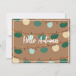 Cartão Postal Pumpkins e Luzes