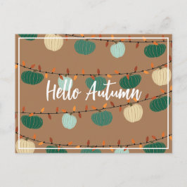 Cartão Postal Pumpkins e Luzes