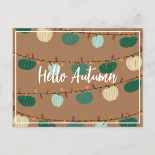 Cartão Postal Pumpkins e Luzes
