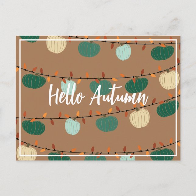 Cartão Postal Pumpkins e Luzes (Frente)