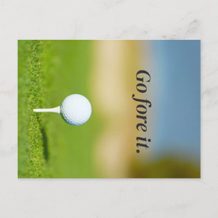 Cartão Postal Pun Motivational Postcard do Golf