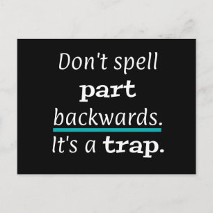 Cartão Postal PUN Não Ortografar Peças Voltas Engraçado