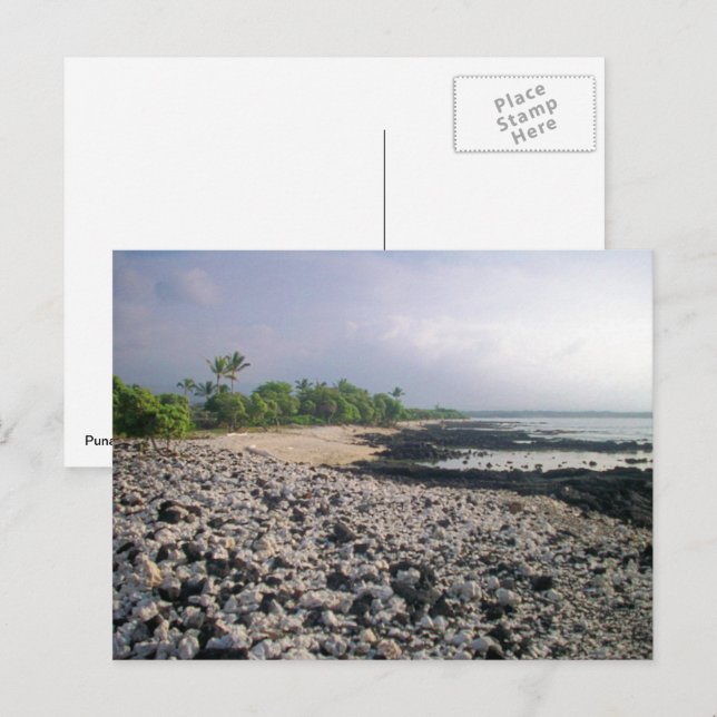 Cartão Postal Punalu "Sand Beach Hawaii Big Island" (Frente/Verso)