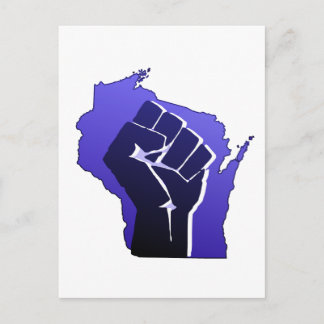 Cartão Postal Punho da solidariedade de Wisconsin