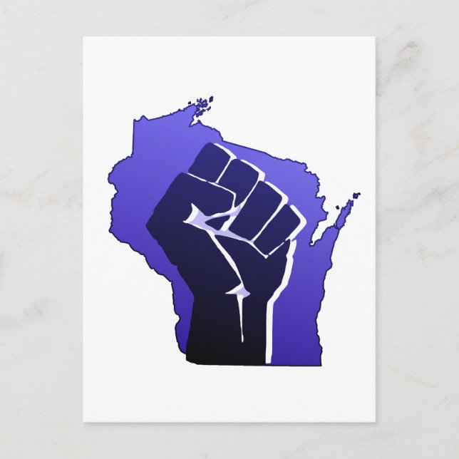 Cartão Postal Punho da solidariedade de Wisconsin (Frente)