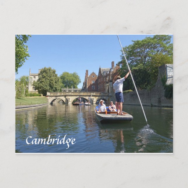 Cartão Postal punir o rio Cam em Cambridge (Frente)