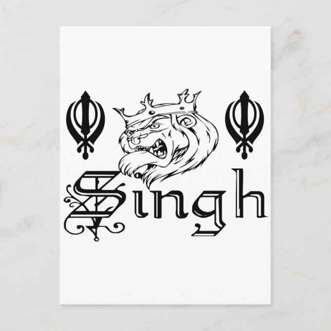 Cartão Postal Punjabi Khanda Sikh Khalsa Design Merchandise (Frente)