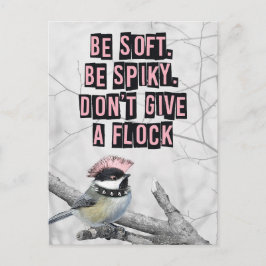 Cartão Postal Punk Alternativo Anti Conformidade Pássaro