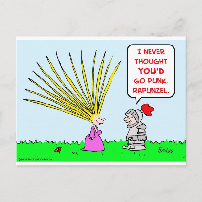 Cartão Postal punk cabelo rapunzel (Frente)