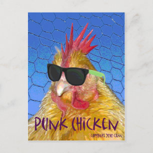 Cartão Postal Punk Chicken