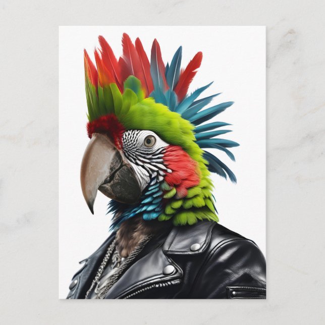 Cartão Postal Punk Parrot (Frente)