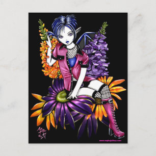 Cartão postal Punk Pixie Gothic Flower Faerie Fan