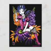 Cartão postal Punk Pixie Gothic Flower Faerie Fant