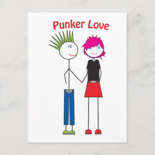 Cartão Postal Punker Love