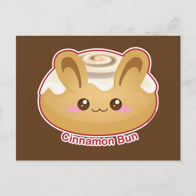 Cartão Postal Punny Buns: Cute Cinnamon Bunny (Frente)