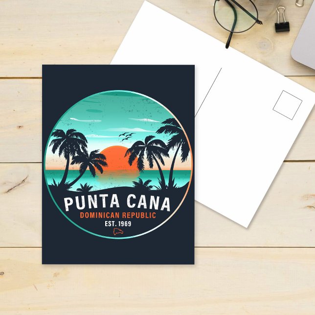 Cartão Postal Punta Cana Dominicana Retro Sunset Souvenir 80 (Criador carregado)