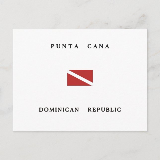 Cartão Postal Punta Cana - República Dominicana Scuba Bandeira D (Frente)