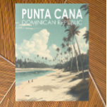 Cartão Postal Punta Cana República Dominicana Viagem Art Vintage<br><div class="desc">Design de arte vetorial de Punta Cana. A área de Bávaro e Punta Cana se combinam para formar o que é conhecido como La Costa del Coco,  ou a Costa do Coco,  uma área de resorts lavos e inclusivos.</div>