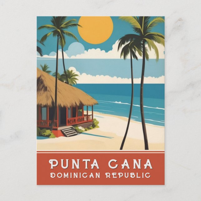 Cartão Postal Punta Cana — República Dominicana Viagens vintage (Frente)