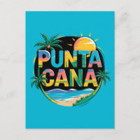 Punta Cana Sunset Coloride Viagem Art Emblem