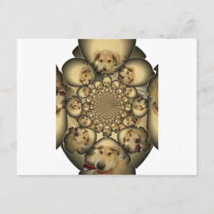 Cartão Postal Puppy Kaleidoscope Art Impressão