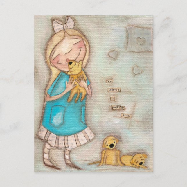 Cartão Postal Puppy Kisses - Cartão-postal (Frente)