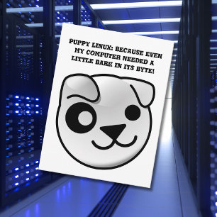 Cartão Postal puppy linux log late em seu byte